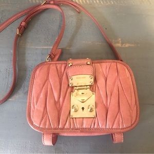 MIU MIU small pink Matelassé crossbody purse. Willing to negotiate on price!